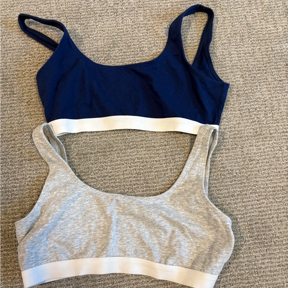 Hanes Navy and Light Gray Sports Bras